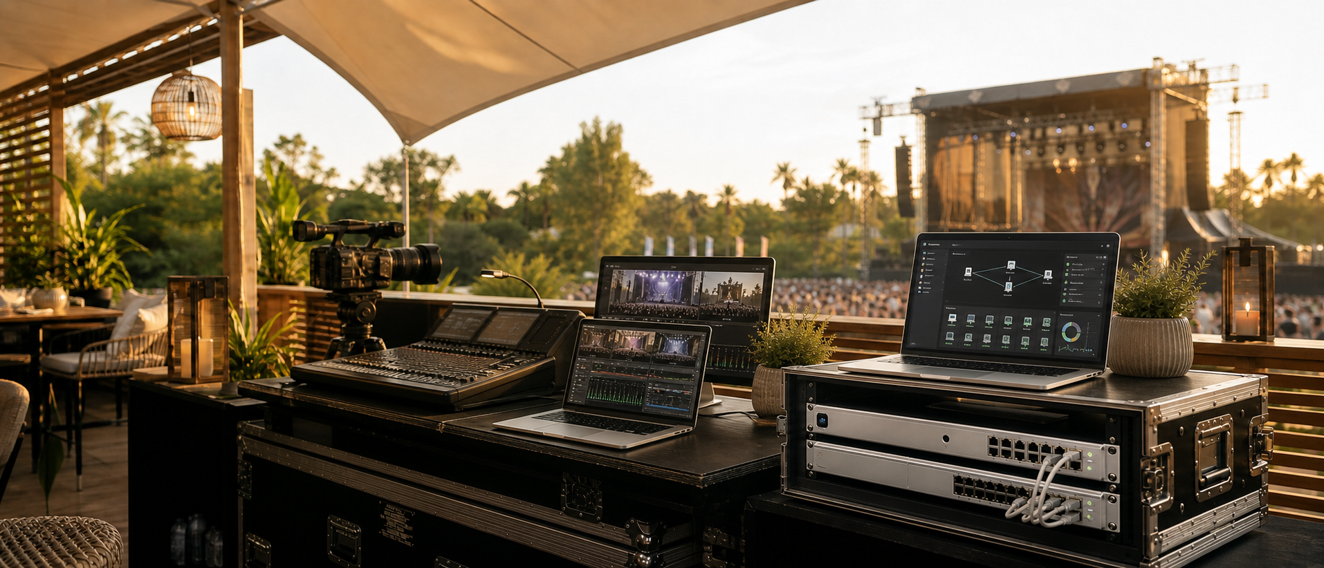 Festivalgelände mit Event-IT von NIJO Solutions – Ticketing und Event-Internet
