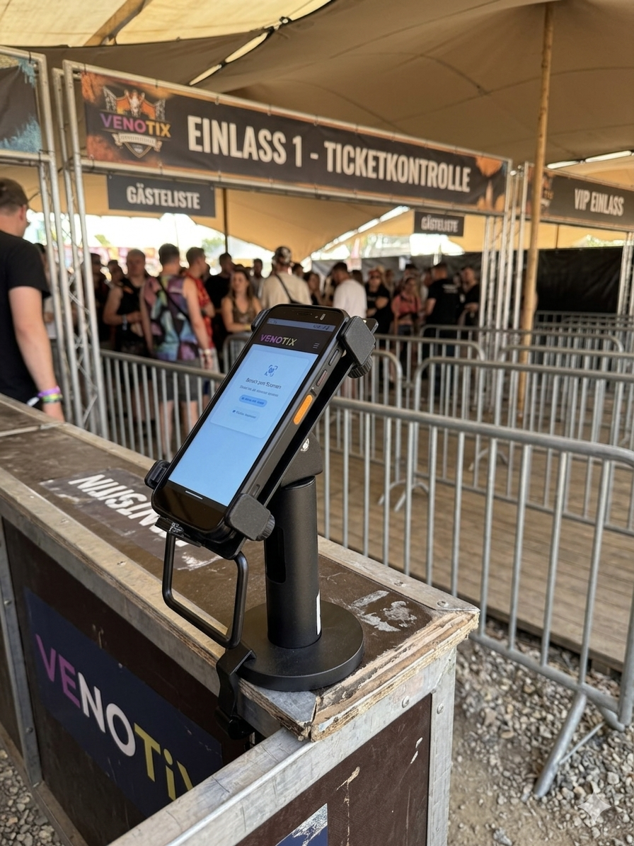 ticketing software für veranstalter – Venotix Scanner-Oberfläche am Einlass